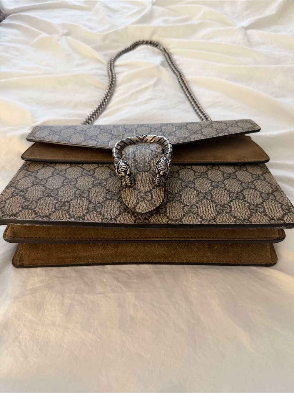 Gucci Beige Brown GG Supreme Dionysus Shoulder Bag - Picture 2 of 13